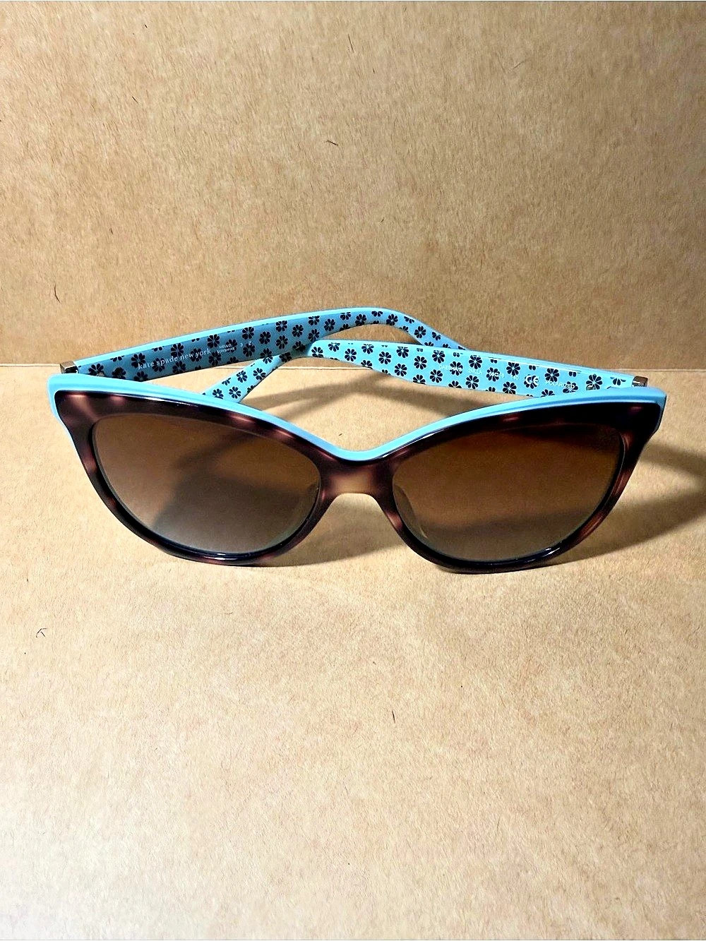 kate spade new york Floral Blue & Brown Polarized Sunglasses